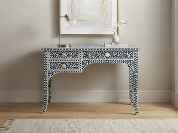 Willow bone inlay study table by Ashborn furniture
