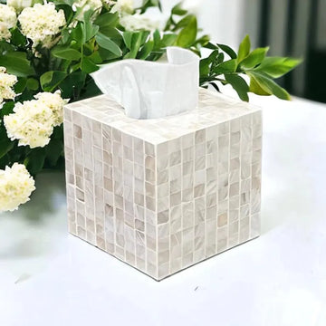 Classic Tiled Square Tissue box by Ashborn furniture