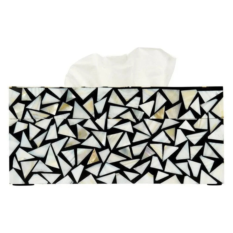 Monochrome Fusioned Tissue Box by Ashborn furniture | Image 2