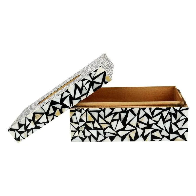 Monochrome Fusioned Tissue Box by Ashborn furniture | Image 3
